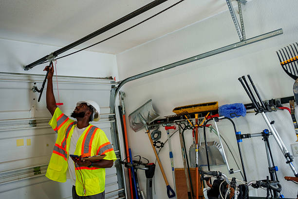 Professional Garage Door Maintenance technician working in Cienegas Terrace, TX
